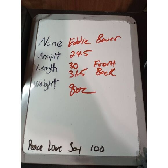 Eddie Bauer Shirt Men's Large White‎ Tan Button Front Short Sleeve - Picture 7 of 7